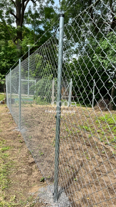 Plot z klasického pletiva na zahradě